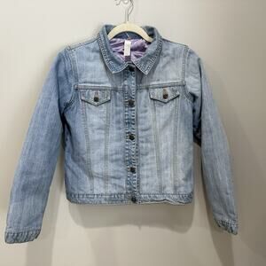 Girls Old Navy Lined Distressed Denim Jean Jacket XXL‎